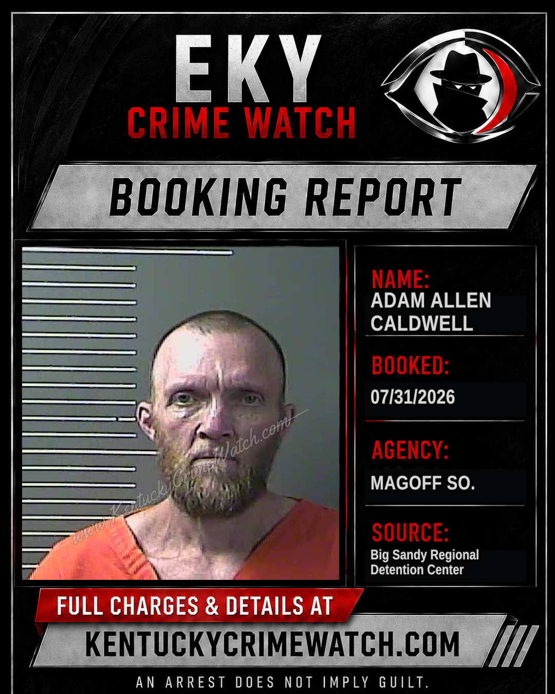 ADAM ALLEN CALDWELL booking report card