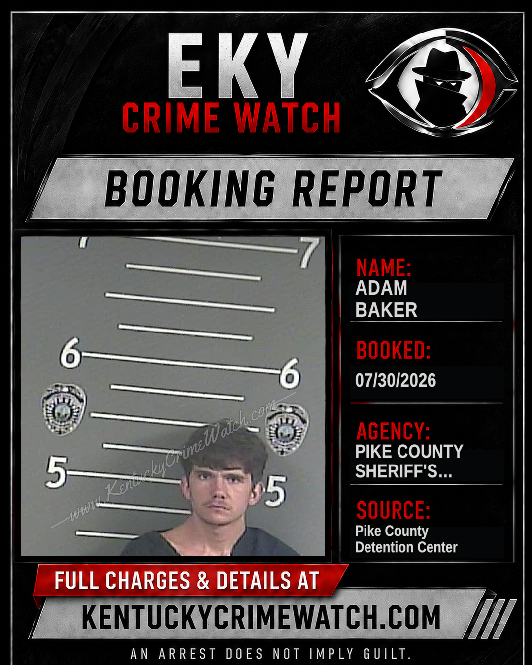 ADAM BAKER booking report card
