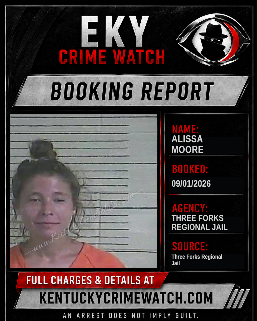 Alissa Moore booking report card