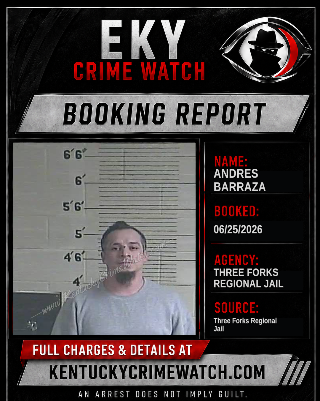 Andres Barraza booking report card