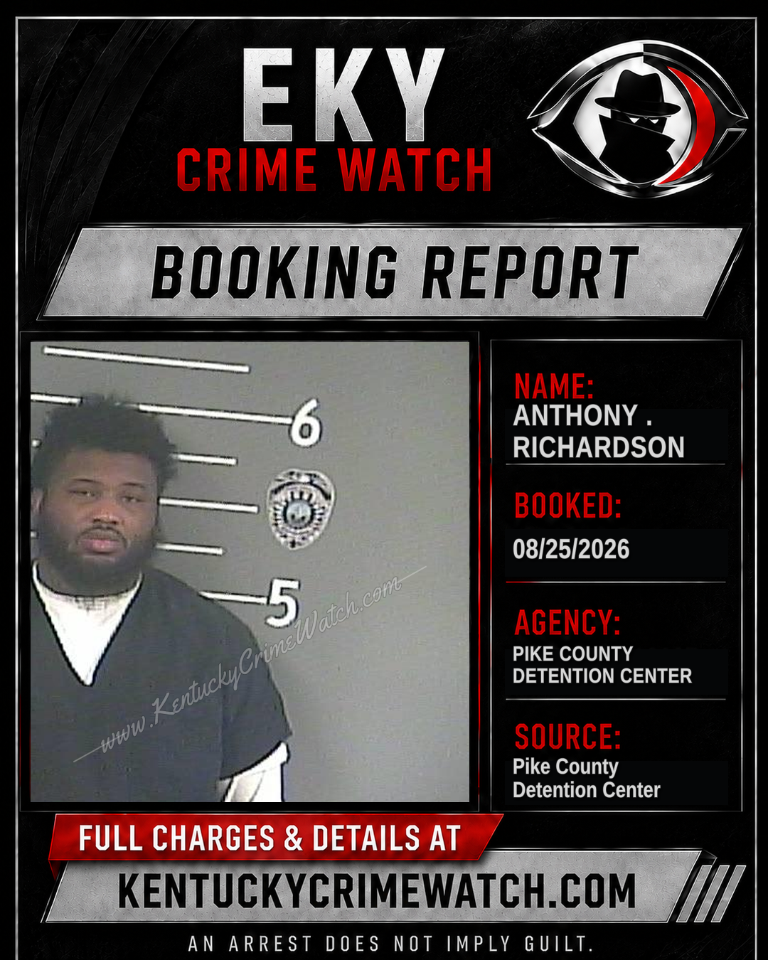 ANTHONY . RICHARDSON booking report card