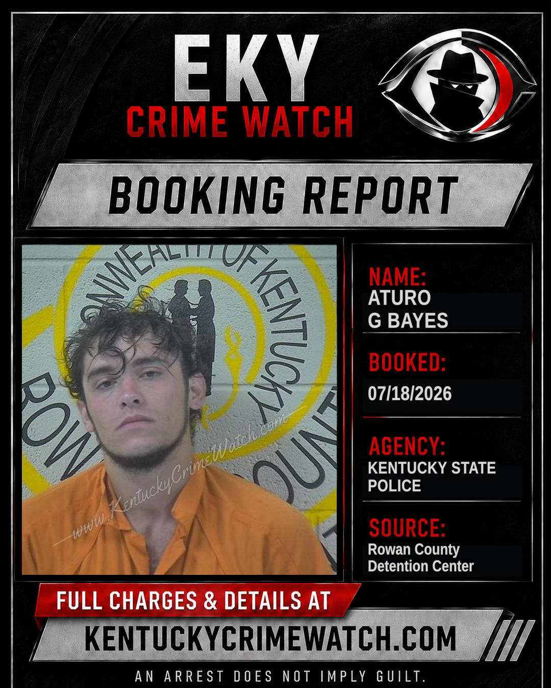 ATURO G BAYES booking report card