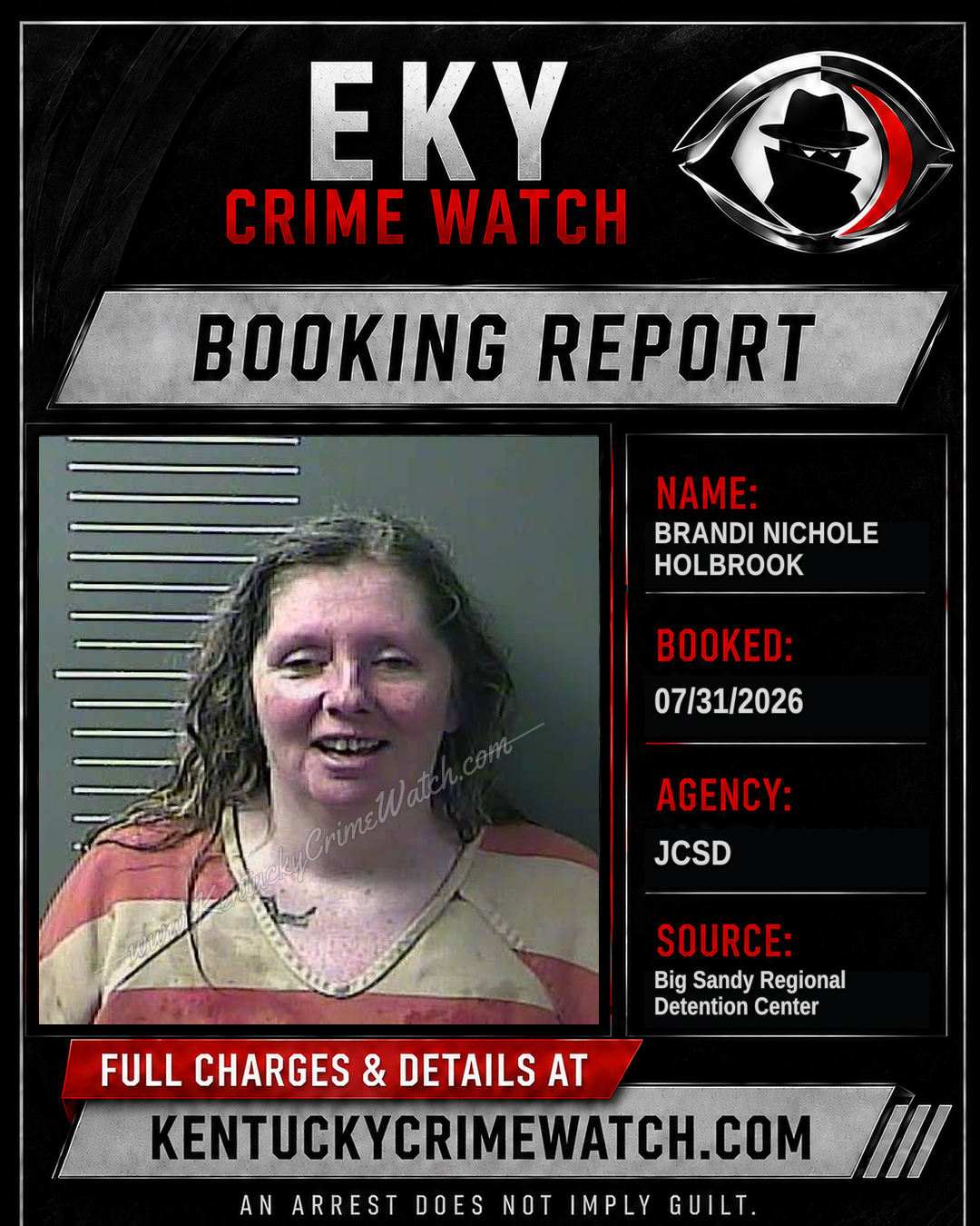 BRANDI NICHOLE HOLBROOK booking report card