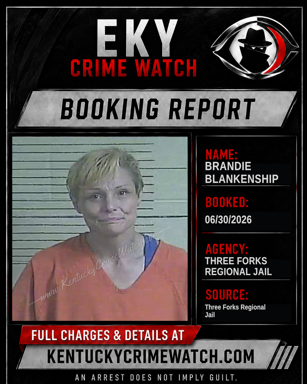 Brandie Blankenship booking report card
