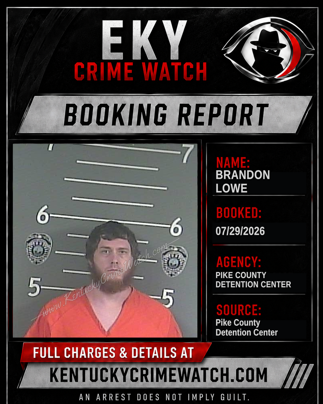 BRANDON LOWE booking report card