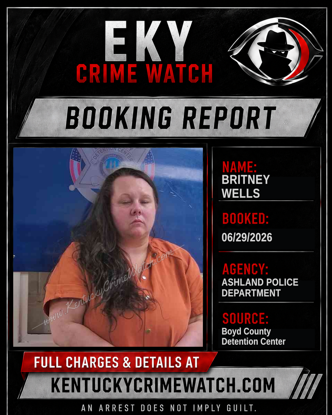 BRITNEY WELLS booking report card