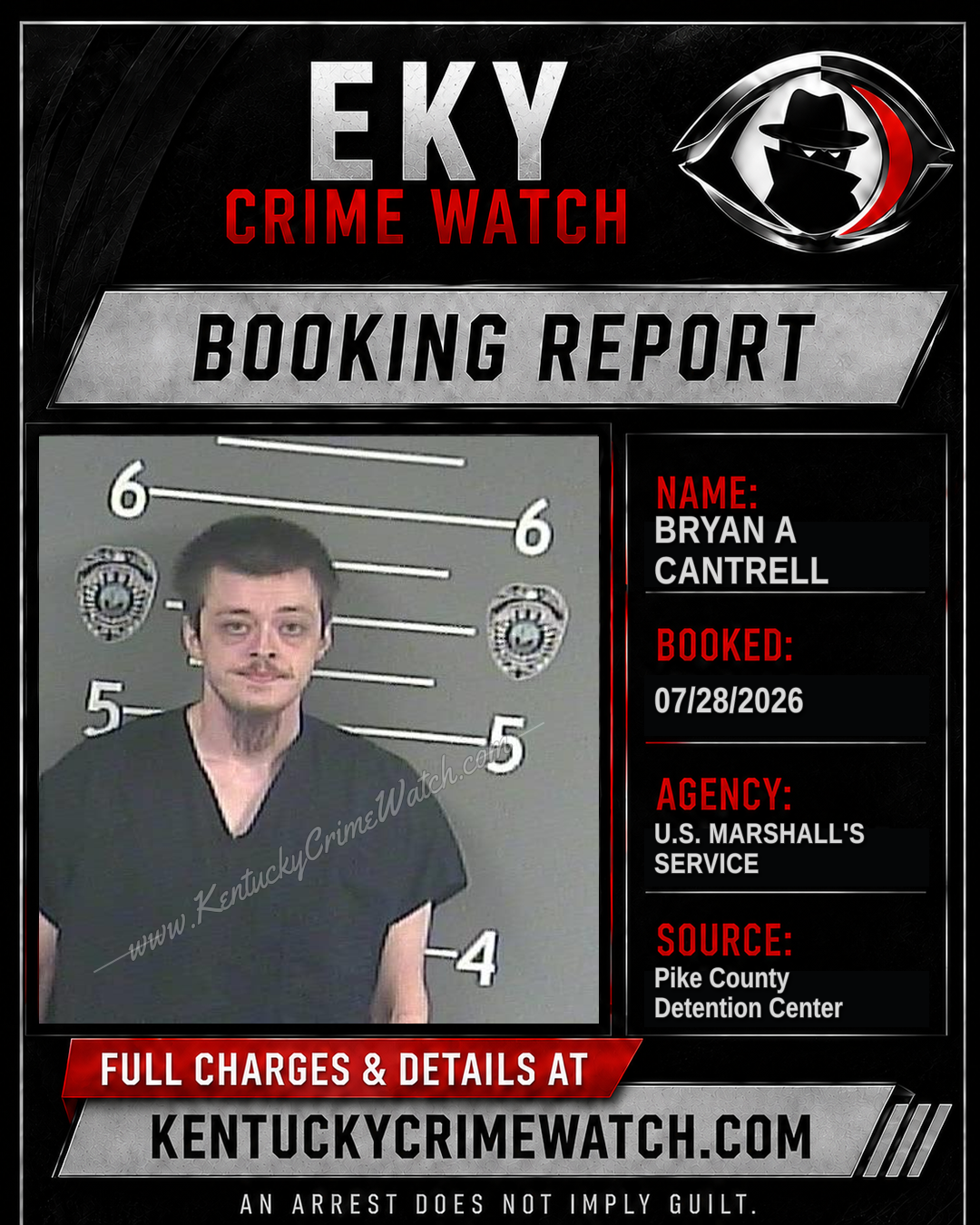 BRYAN A CANTRELL booking report card