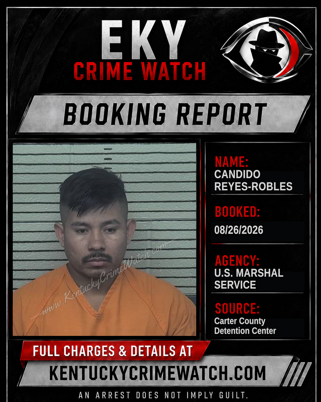 CANDIDO REYES-ROBLES booking report card