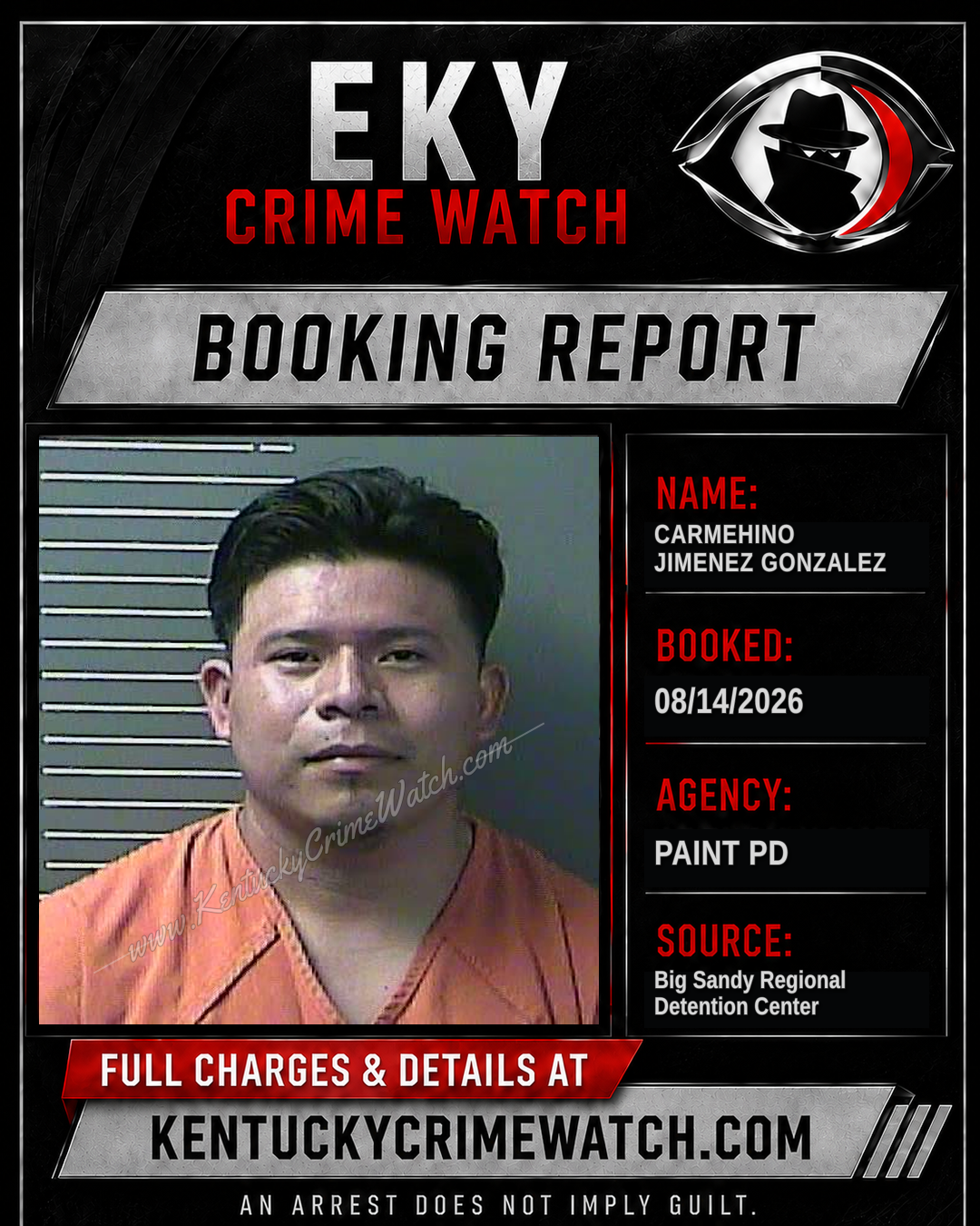 CARMEHINO JIMENEZ GONZALEZ booking report card