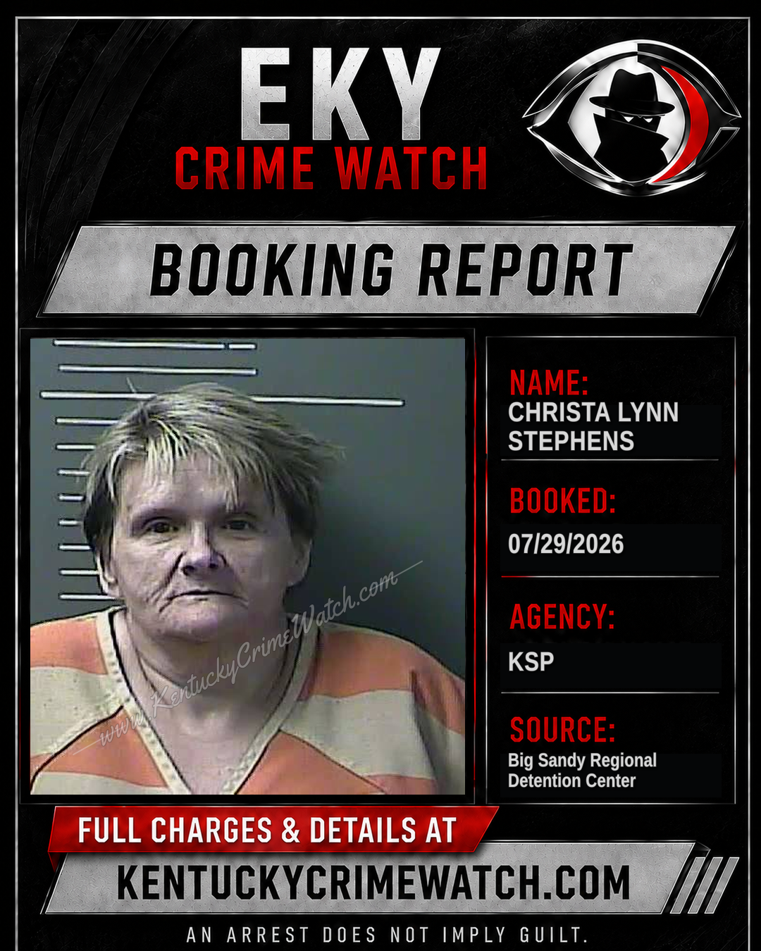 CHRISTA LYNN STEPHENS booking report card