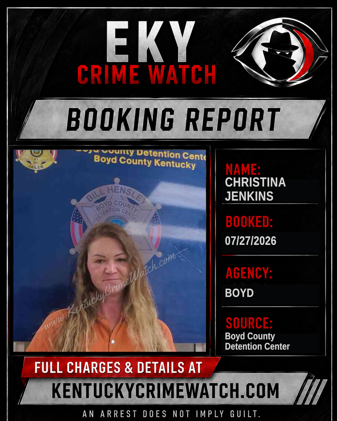 CHRISTINA JENKINS booking image