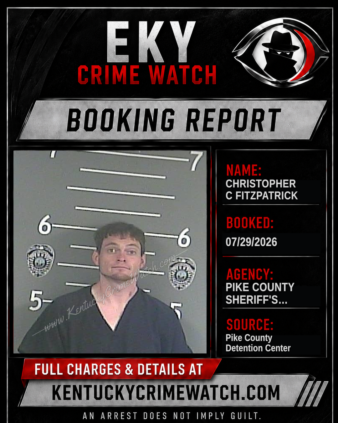 CHRISTOPHER C FITZPATRICK booking report card