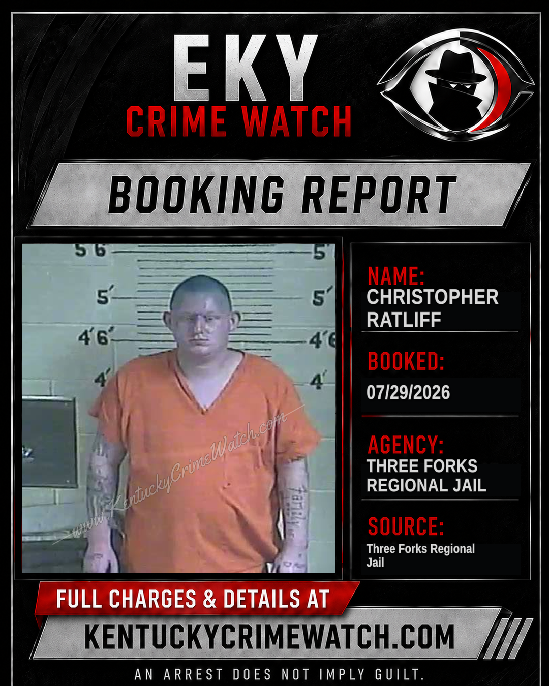 Christopher Ratliff booking report card