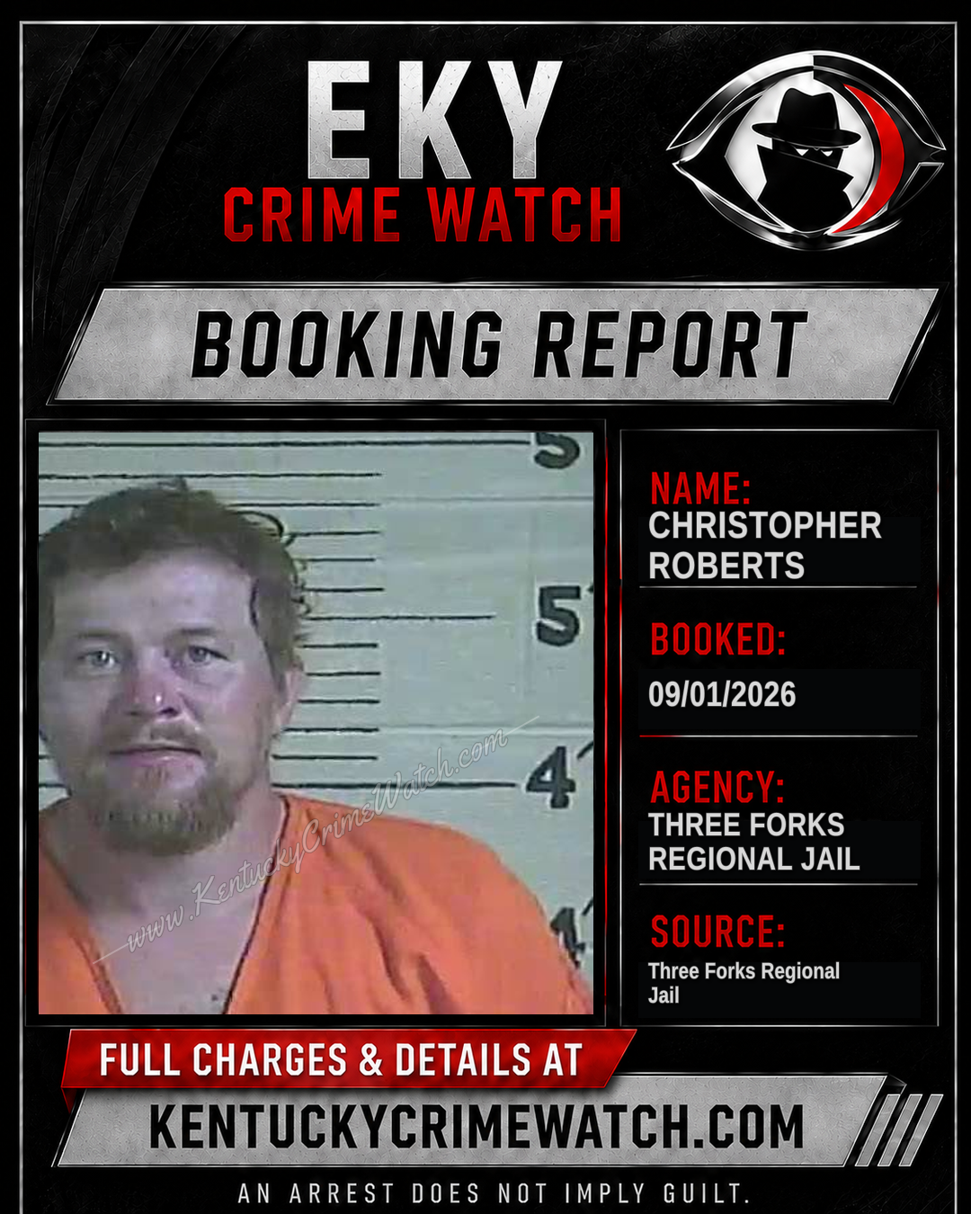 Christopher Roberts booking report card