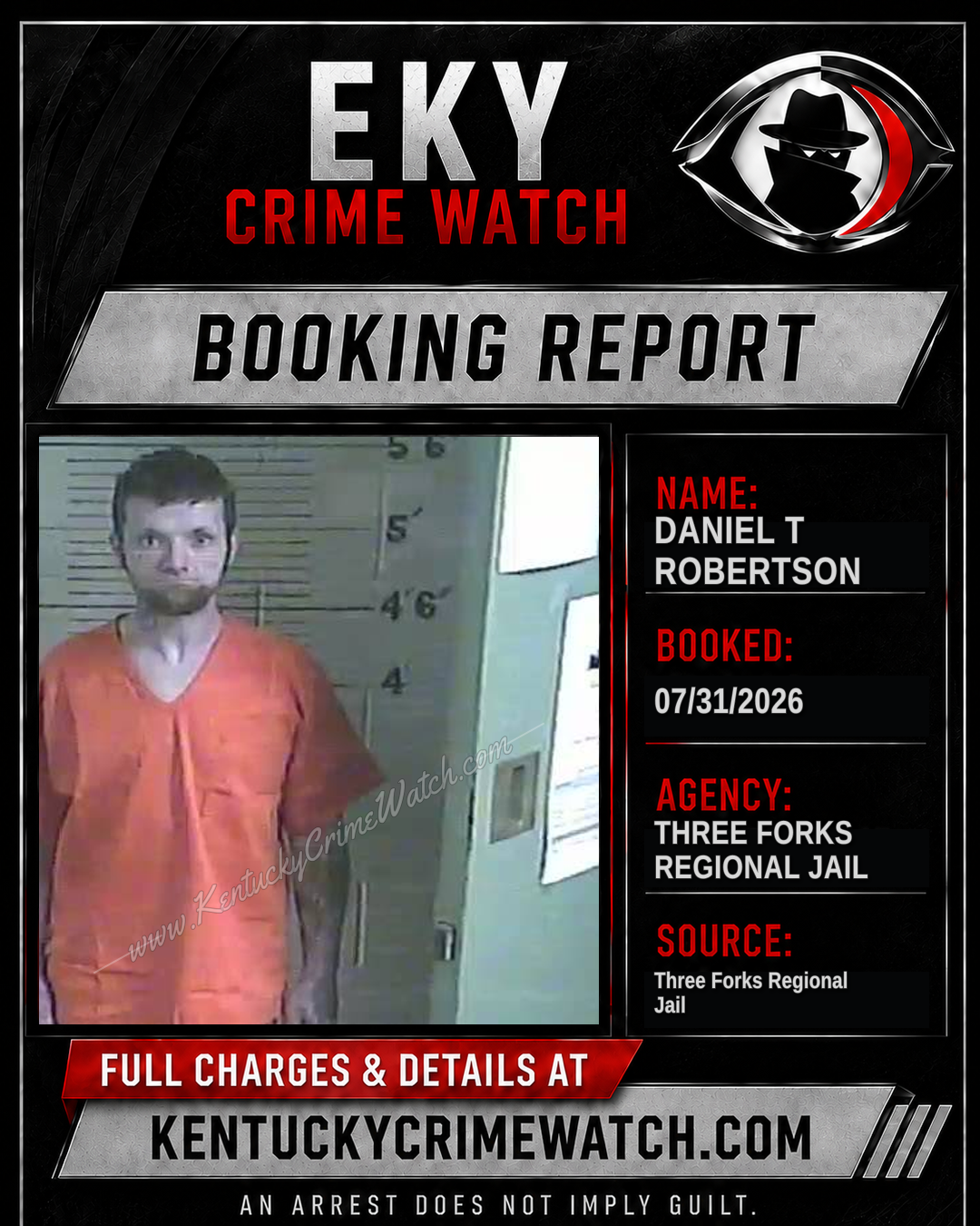 Daniel T Robertson booking image