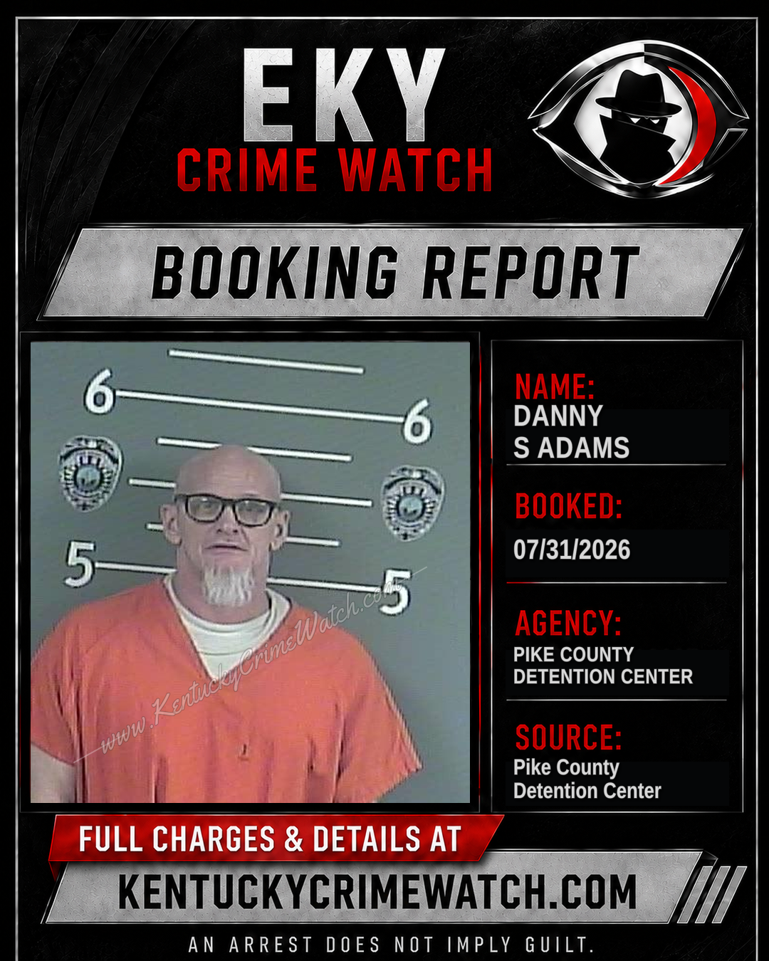 DANNY S ADAMS booking report card