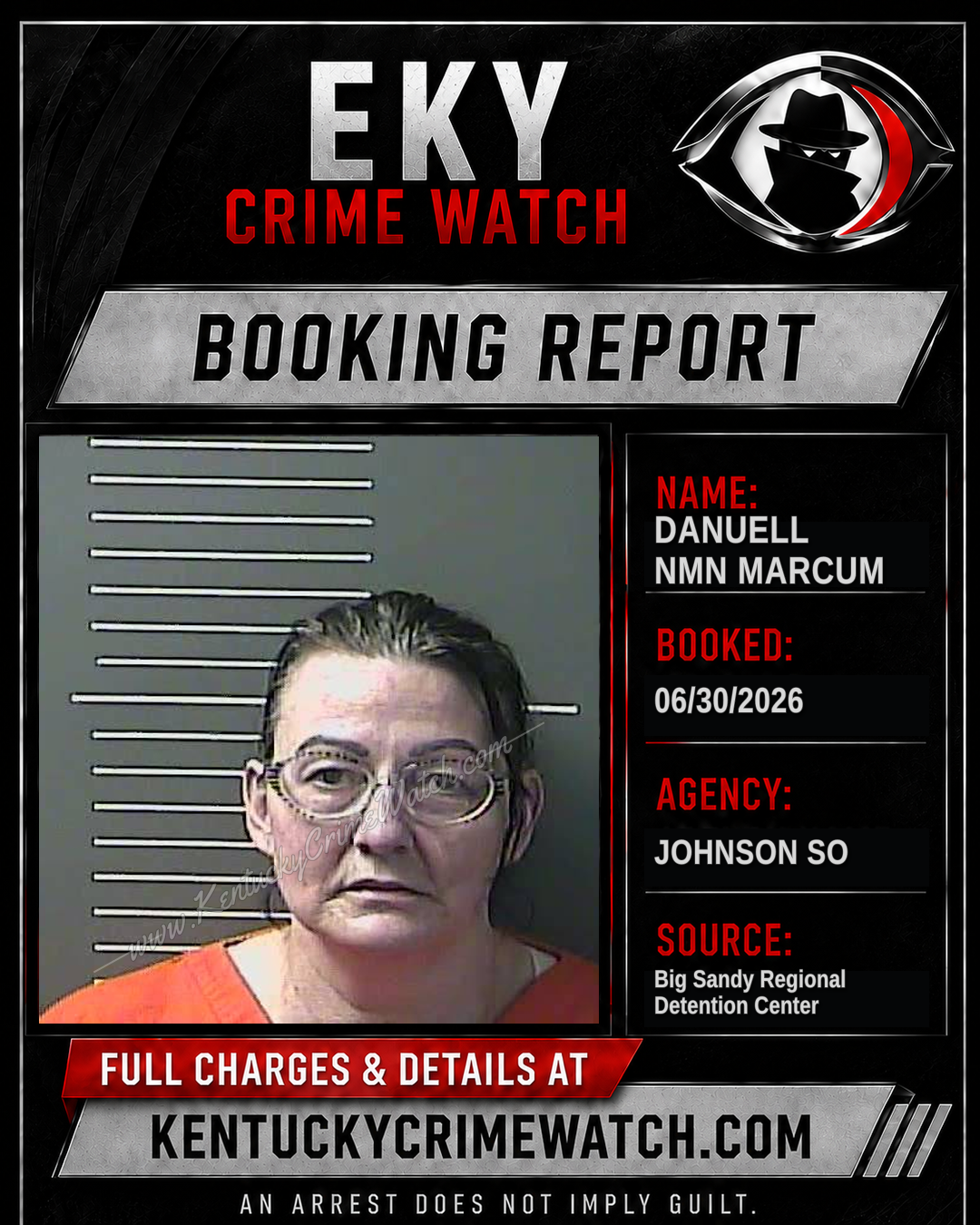 DANUELL NMN MARCUM booking report card