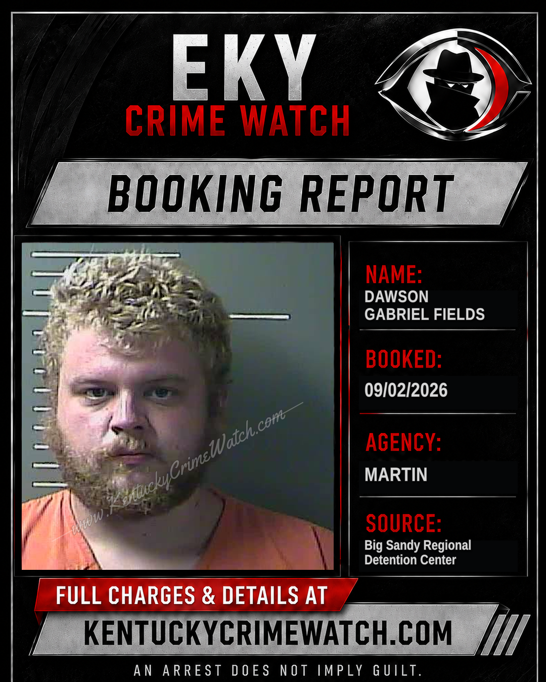 DAWSON GABRIEL FIELDS booking report card