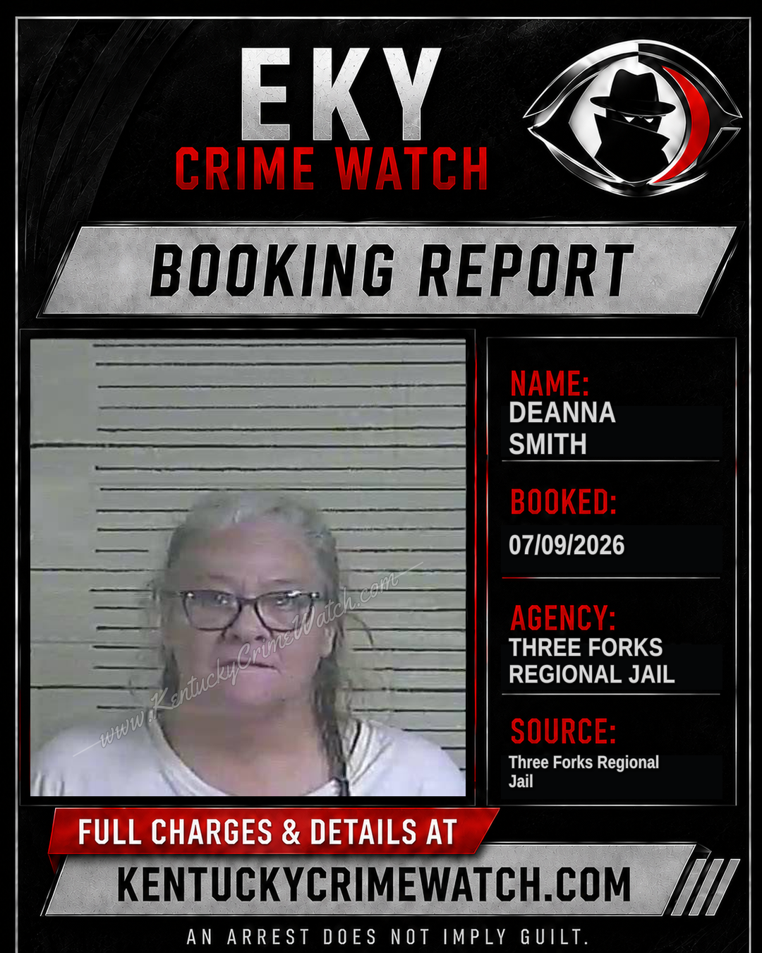 Deanna Smith booking report card