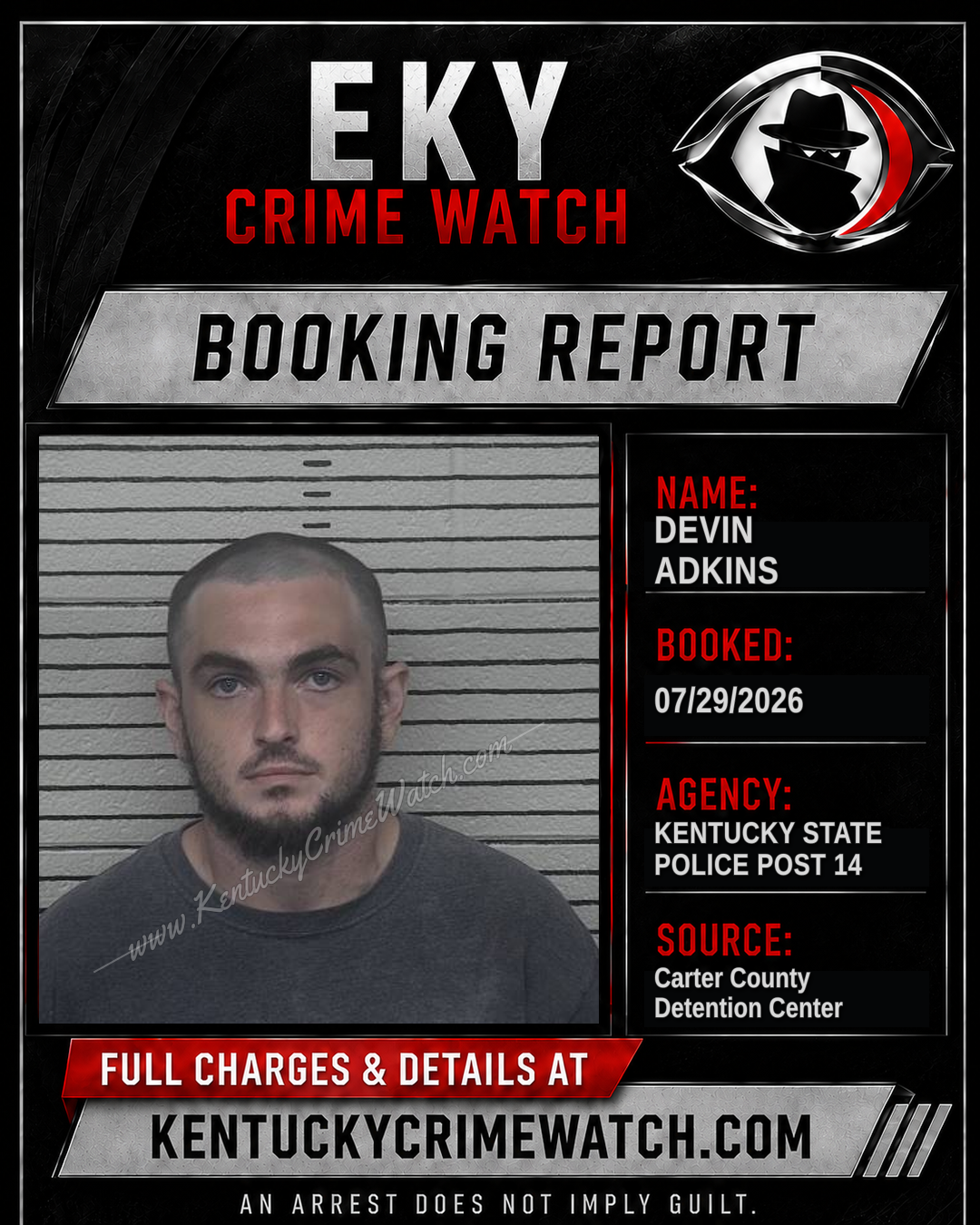 DEVIN ADKINS booking report card