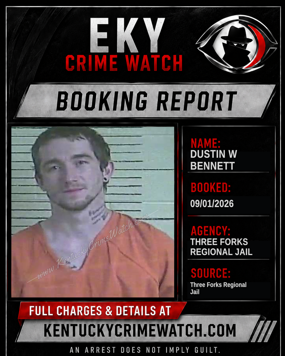 Dustin W Bennett booking image