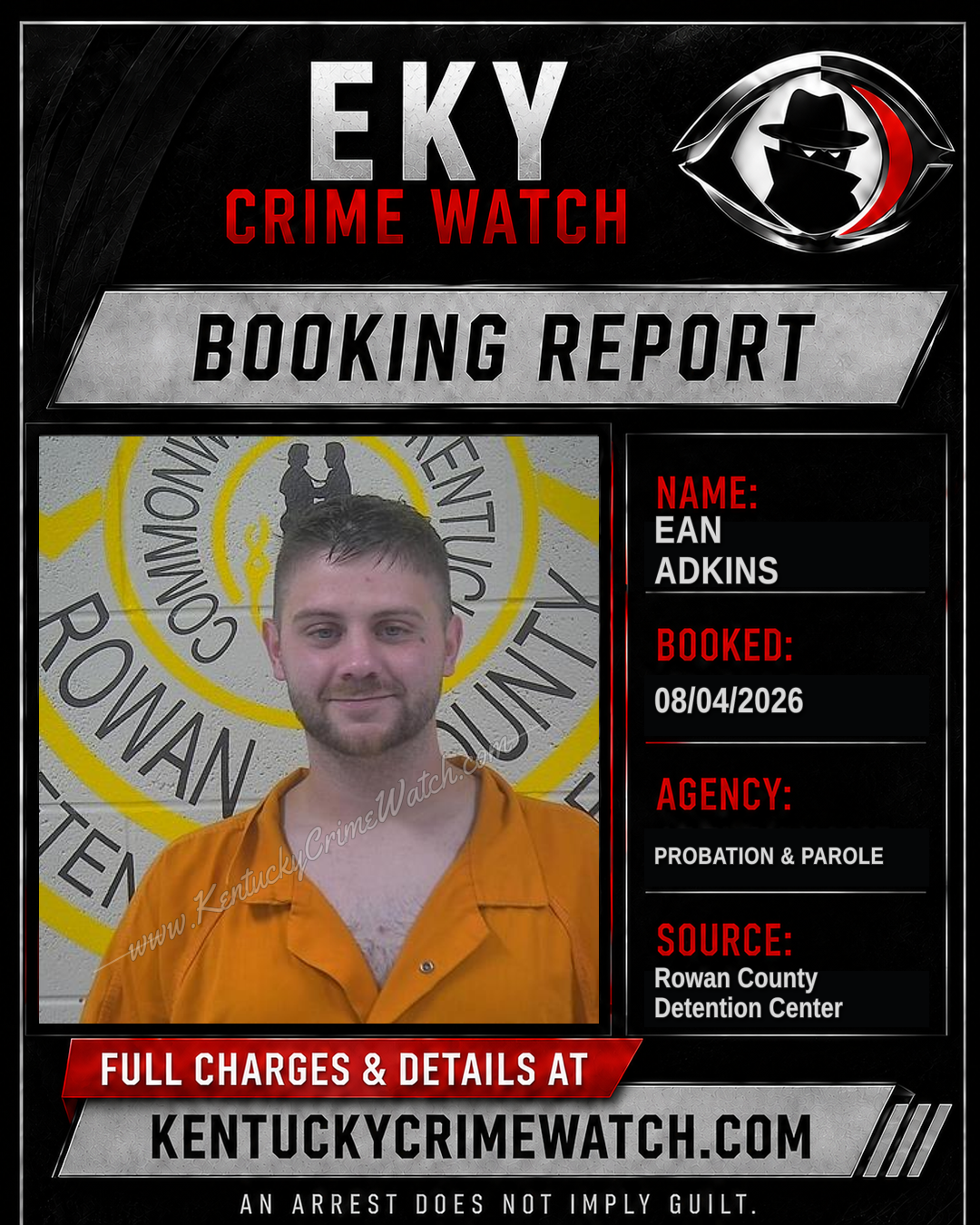 EAN ADKINS booking report card