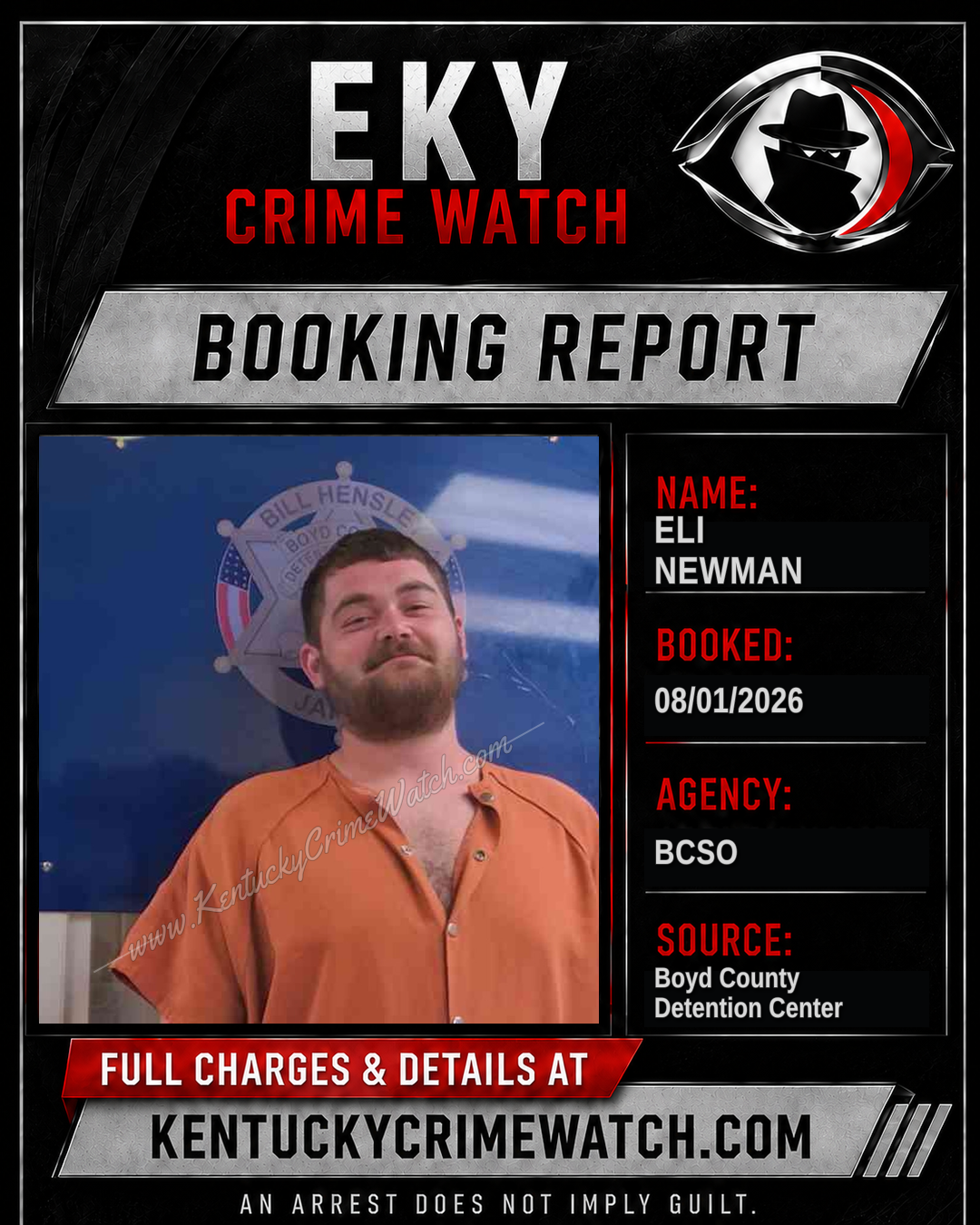 ELI NEWMAN booking report card