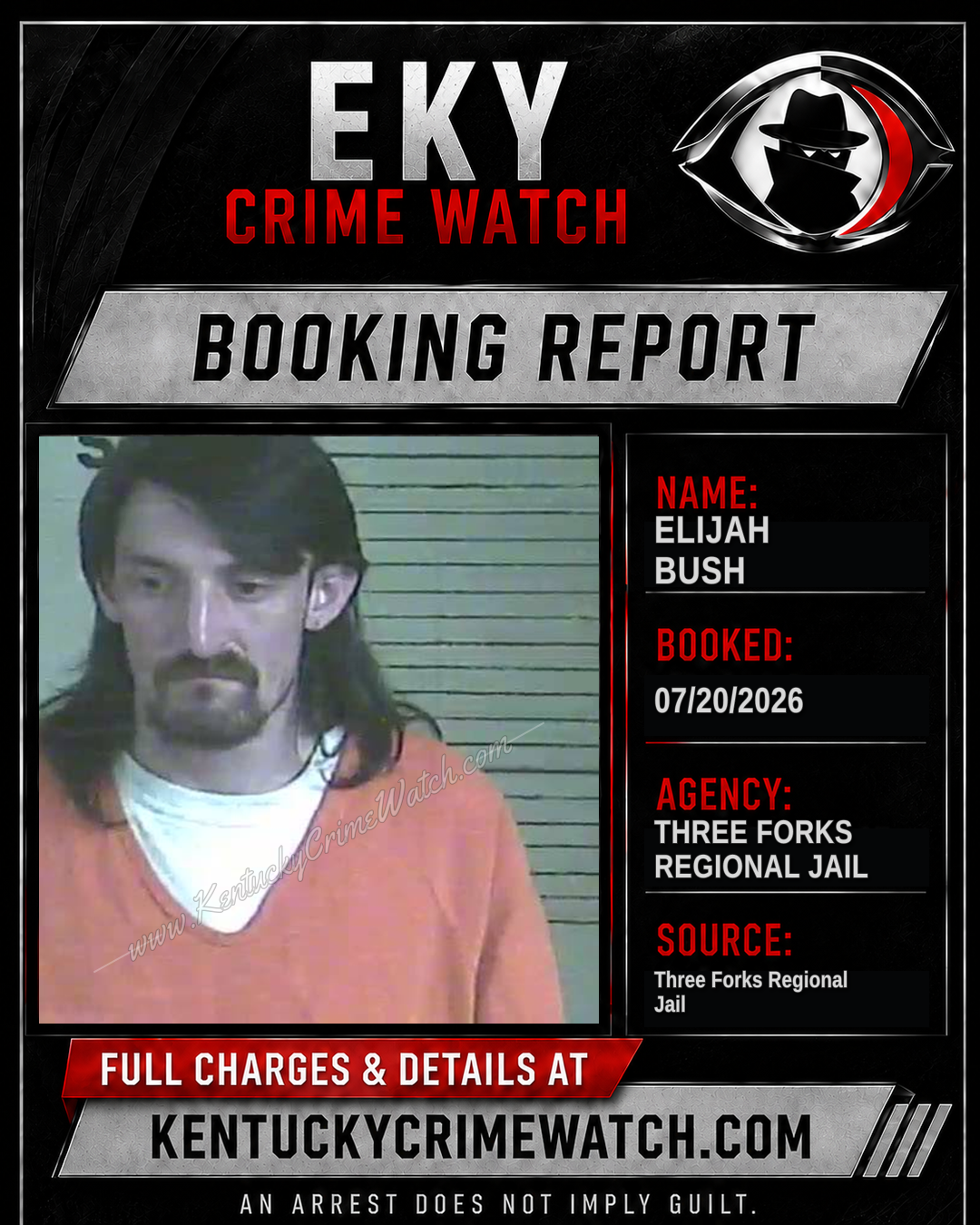 Elijah Bush booking report card