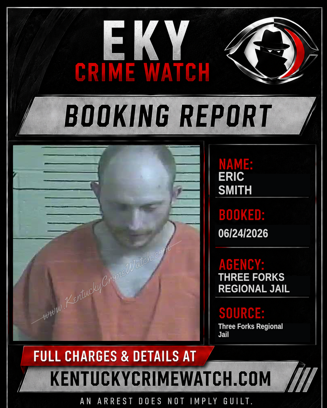 Eric Smith booking report card