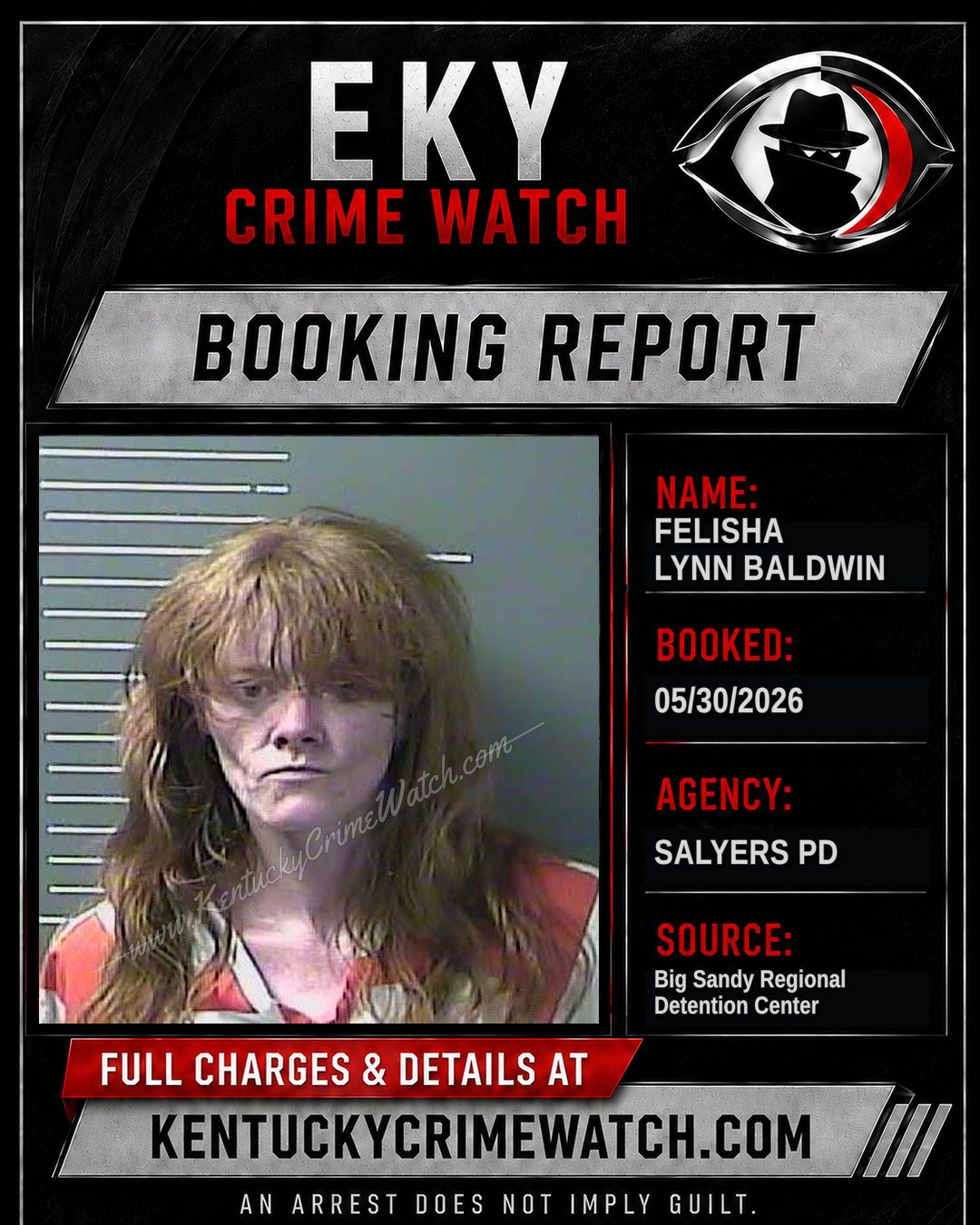 FELISHA LYNN BALDWIN booking report card