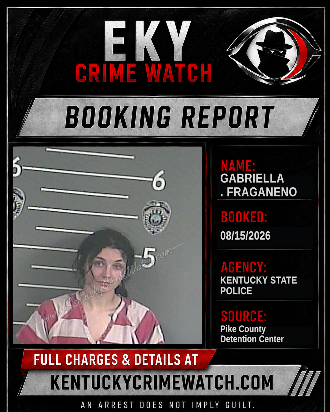 GABRIELLA . FRAGANENO booking report card