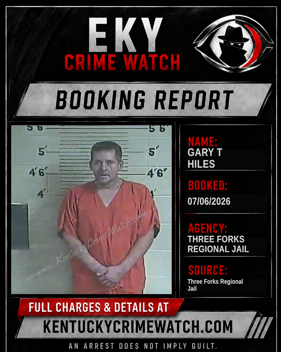 Gary T Hiles booking image