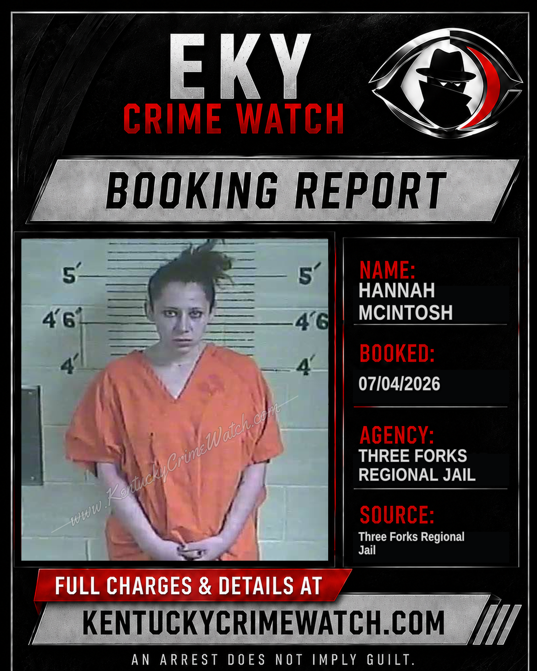 Hannah McIntosh booking report card