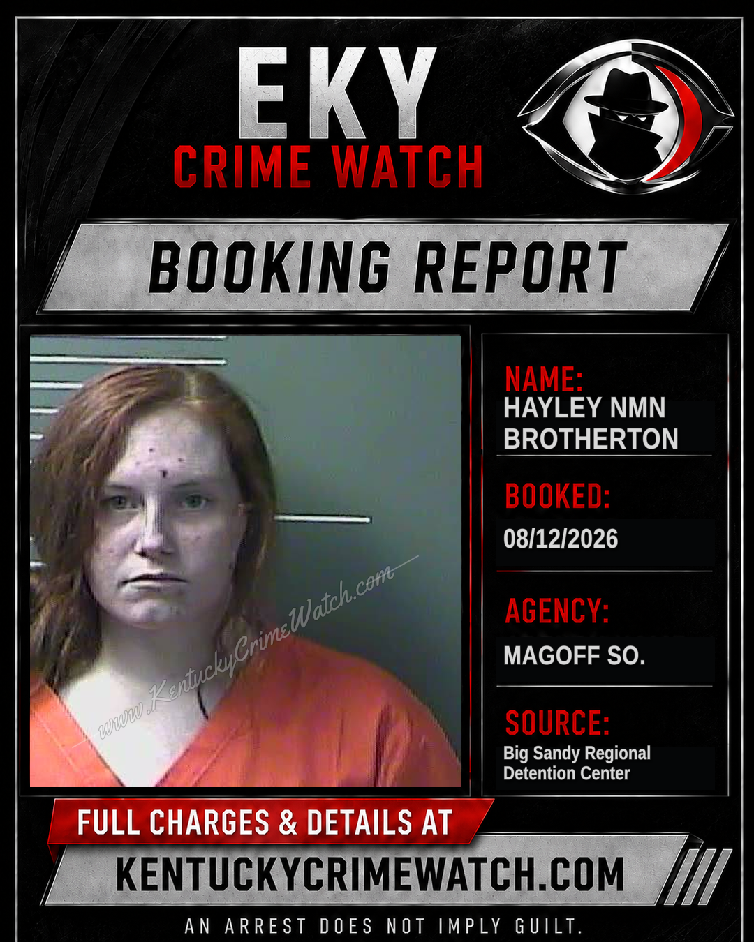 HAYLEY NMN BROTHERTON booking report card