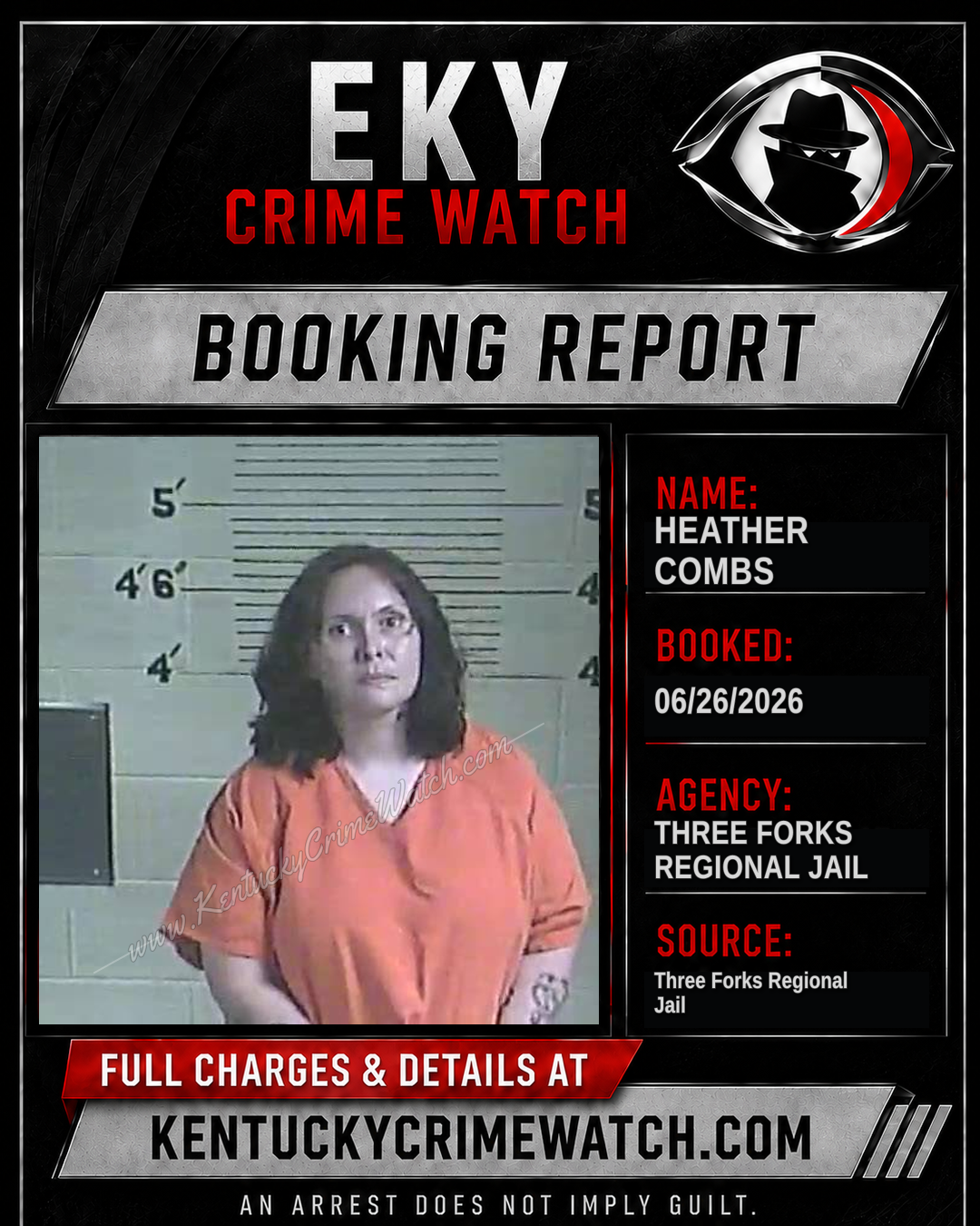 Heather Combs booking report card