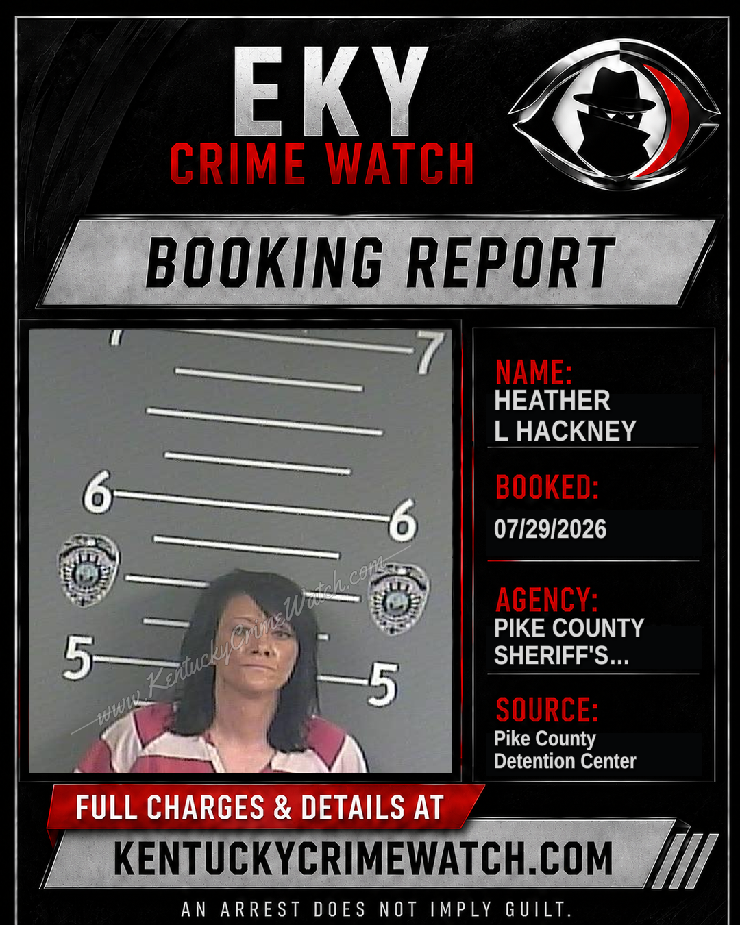 HEATHER L HACKNEY booking report card
