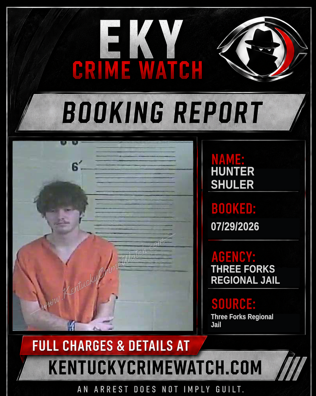 Hunter Shuler booking report card