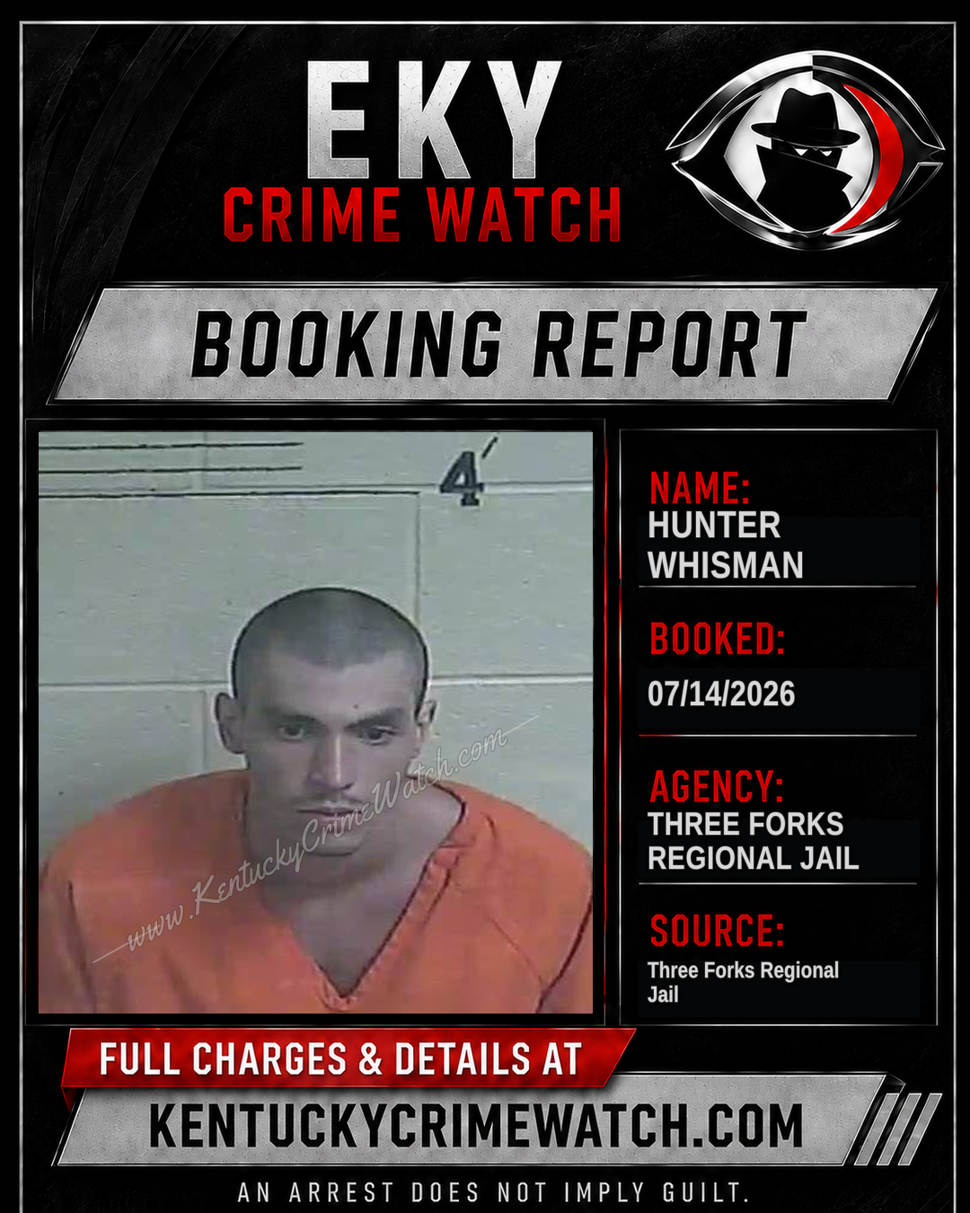 Hunter Whisman booking report card