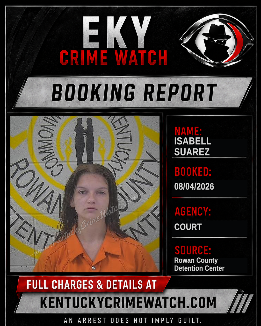 ISABELL SUAREZ booking report card