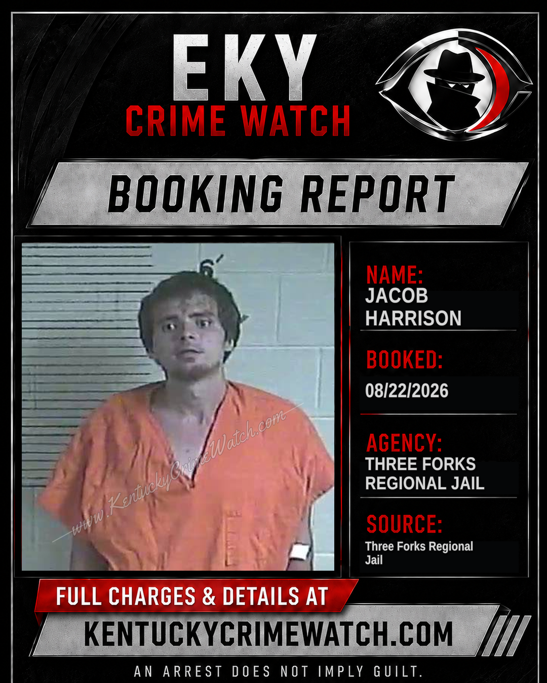 Jacob Harrison booking report card