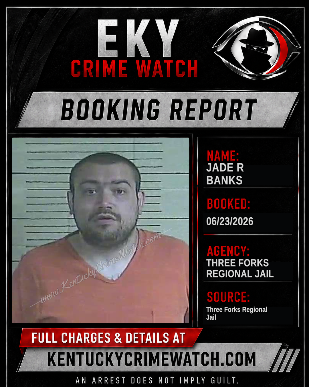 Jade R Banks booking report card