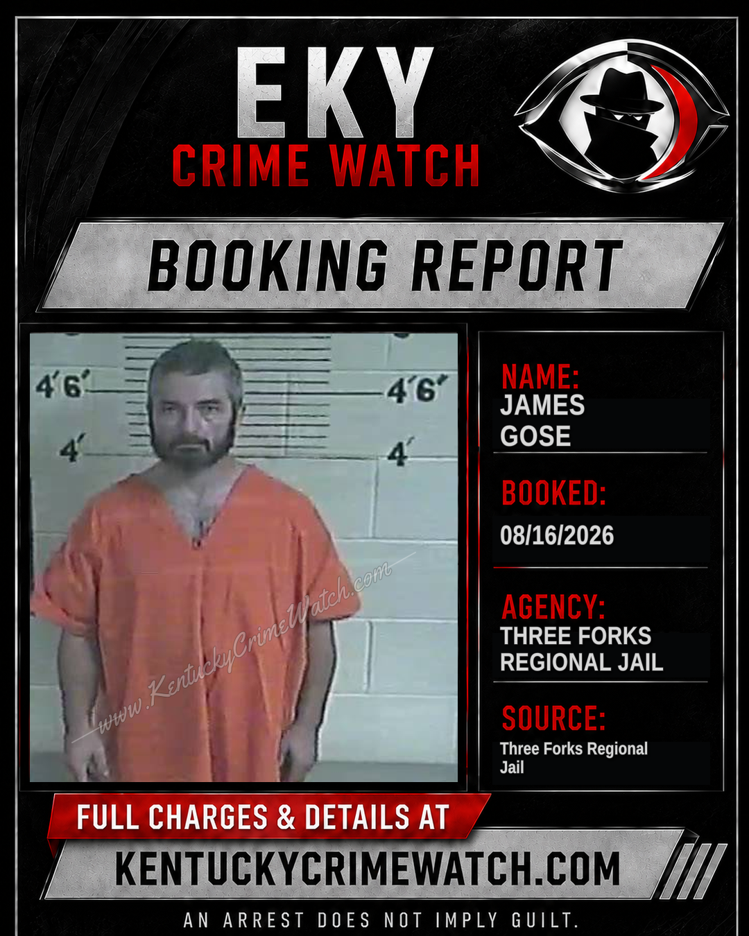 James Gose booking image