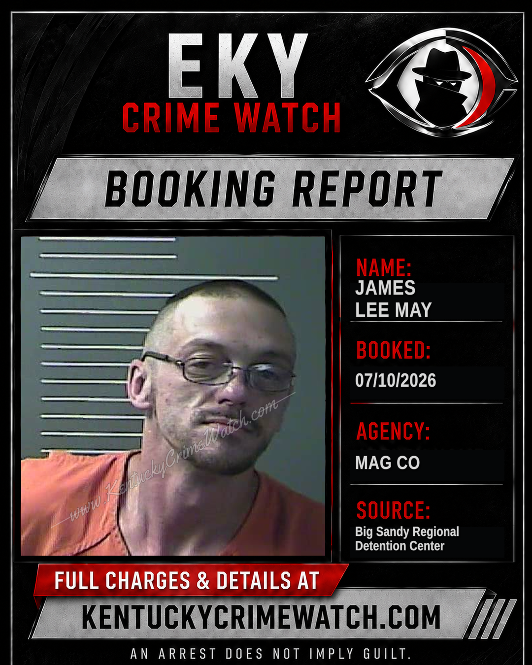 JAMES LEE MAY booking report card