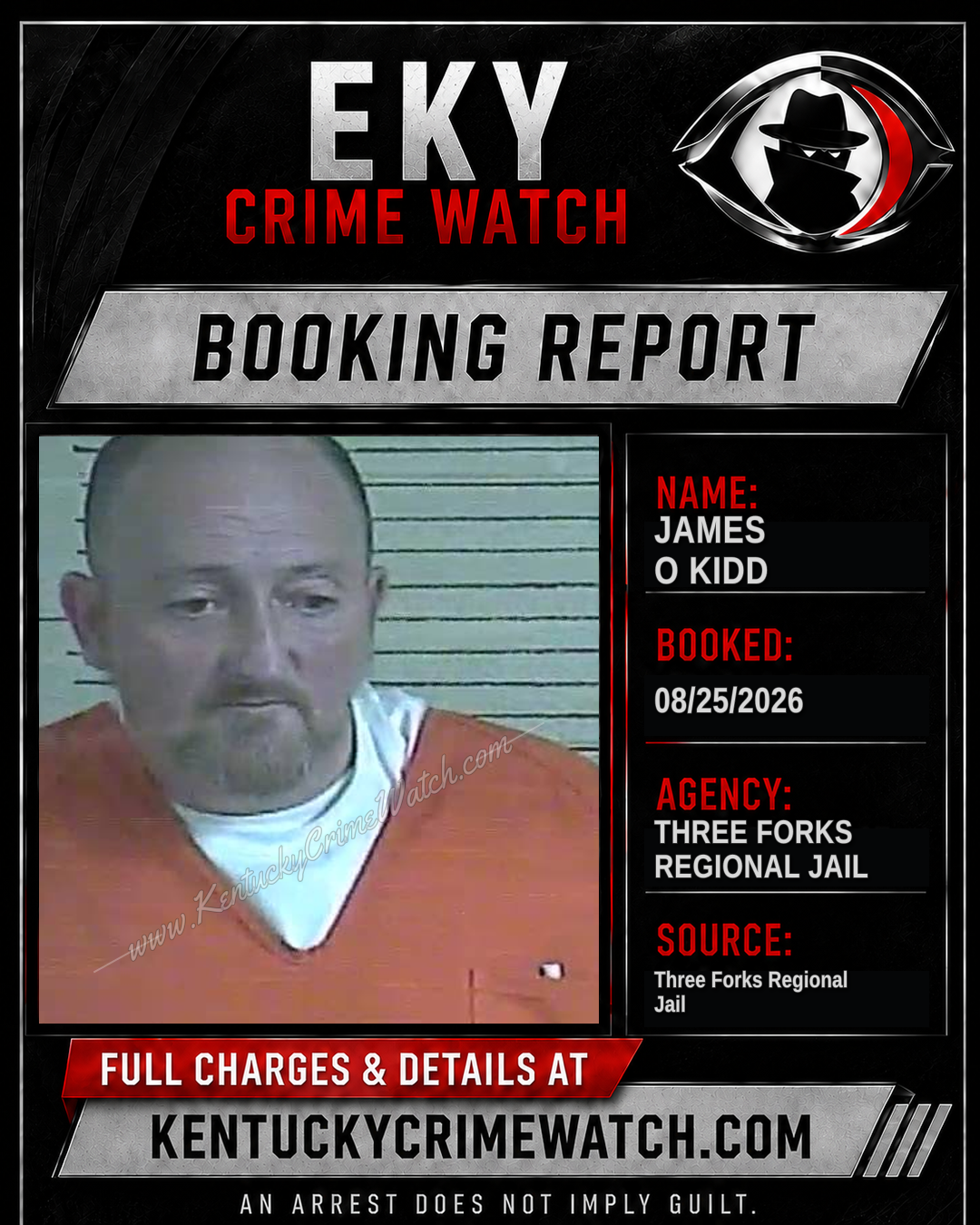 James O Kidd booking image