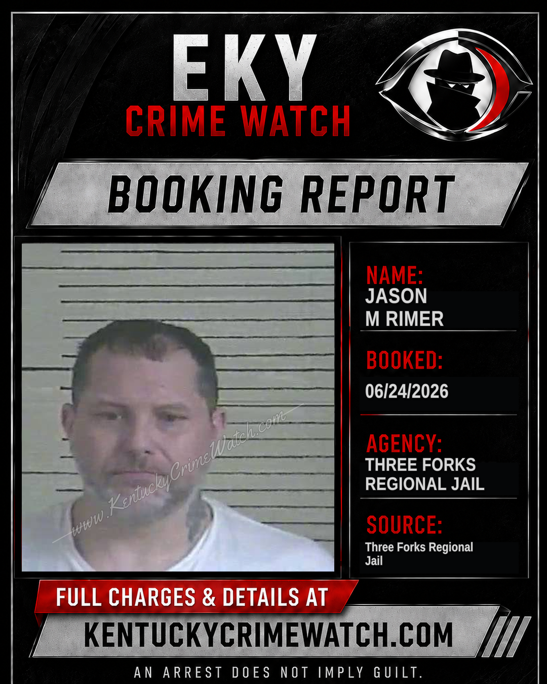 Jason M Rimer booking report card