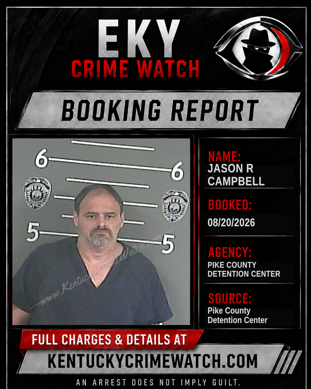 JASON R CAMPBELL booking report card