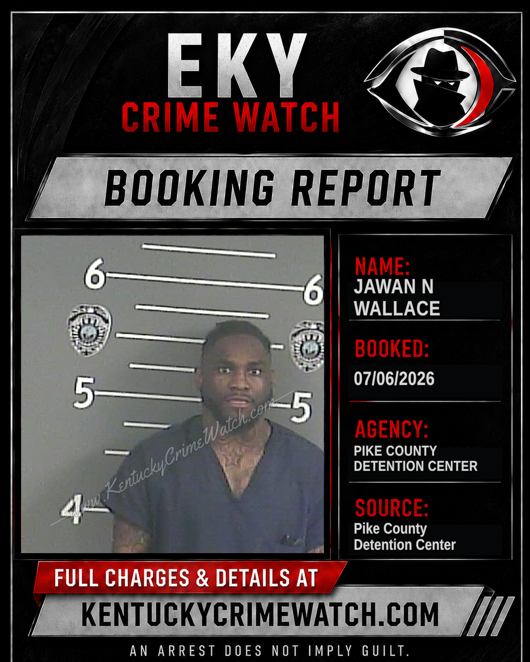 JAWAN N WALLACE booking report card