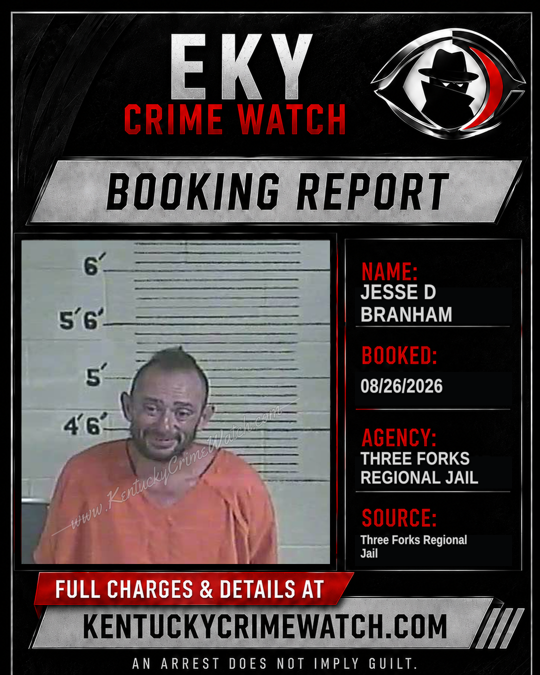 Jesse D Branham booking image