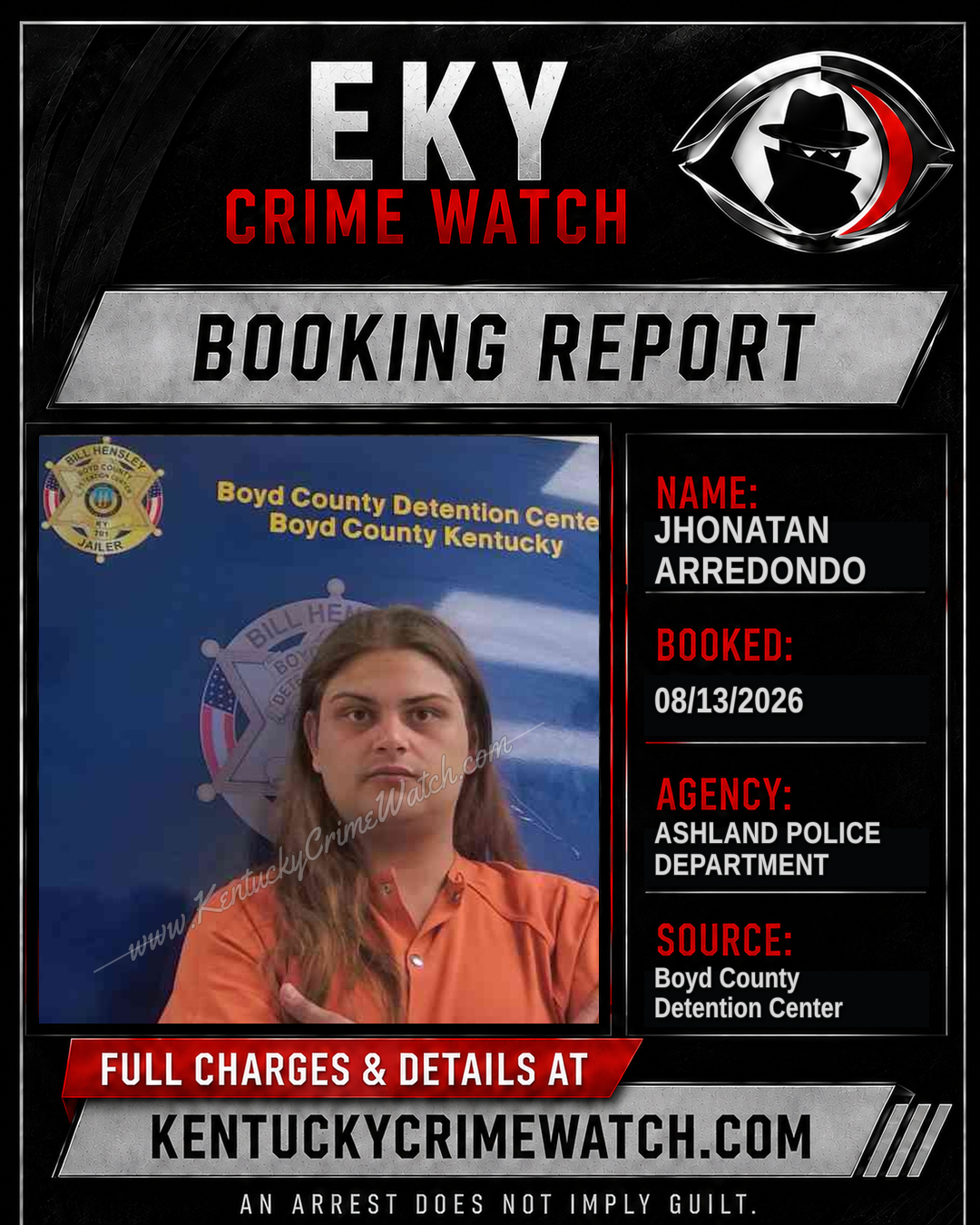 JHONATAN ARREDONDO booking image