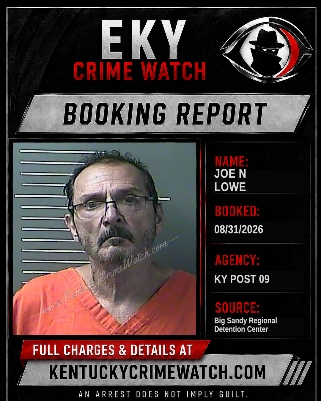JOE N LOWE booking image